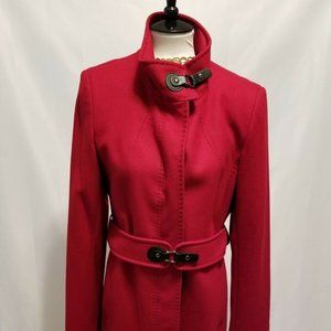 Via Spiga Women's Red Long Coat Size 12